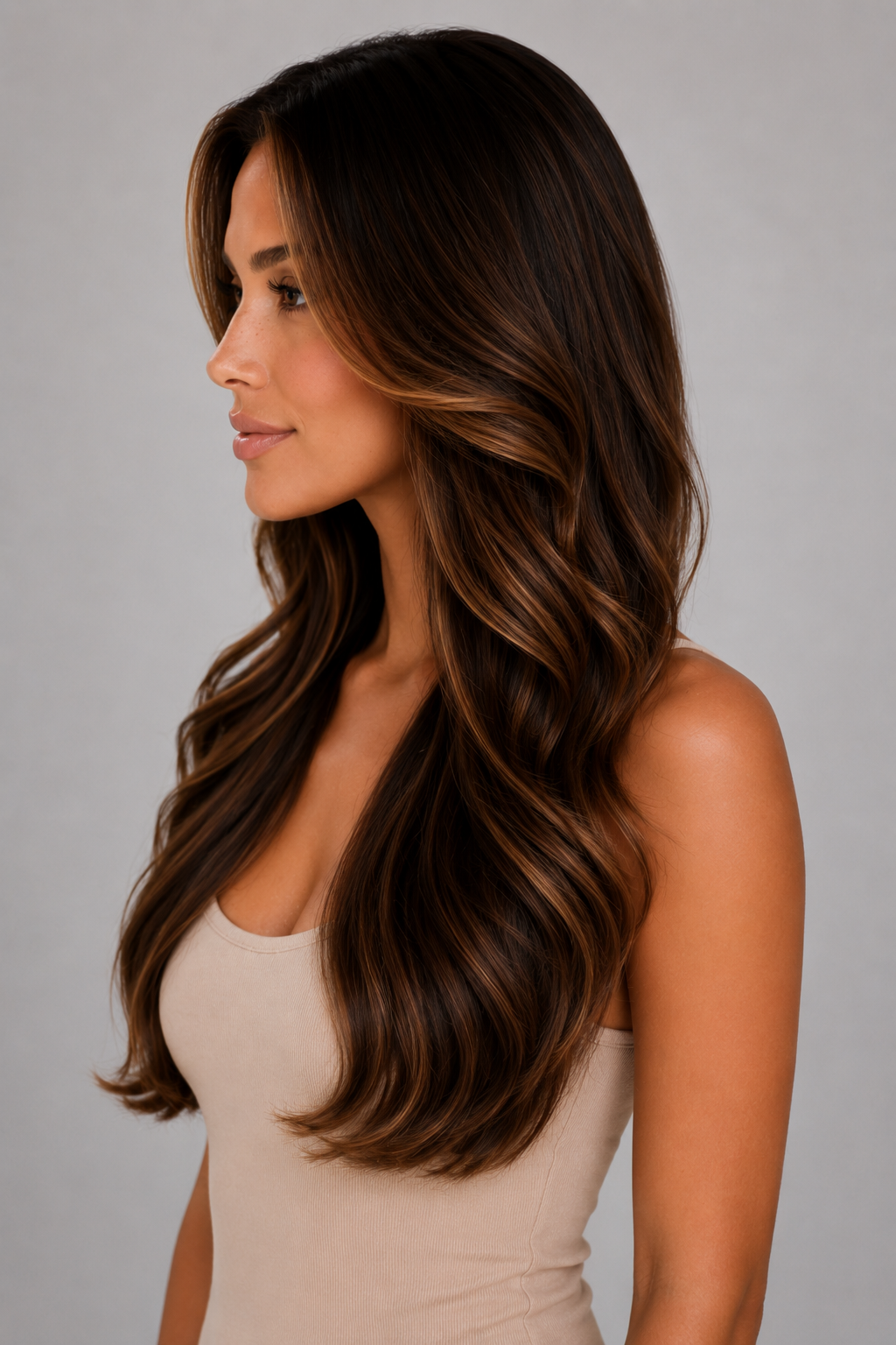 Valentina – Mocha Ribbon Wig | Dimensional Glam Waves 24”