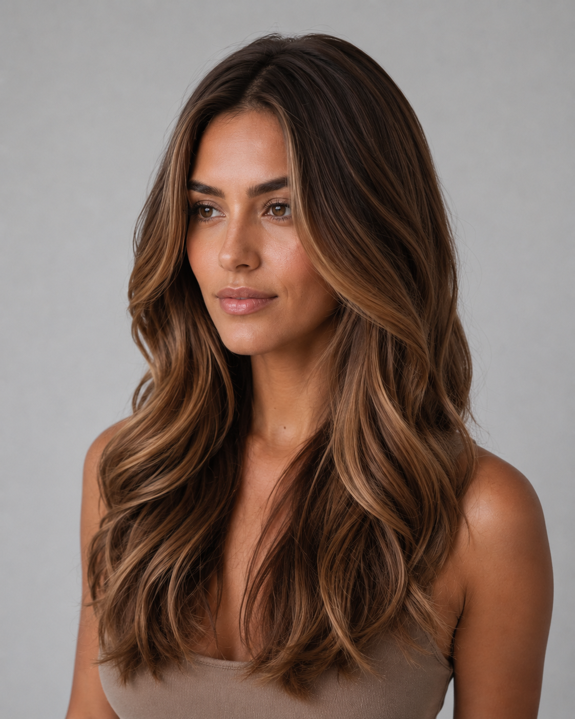 Leah – Luxury Brunette Balayage Full Lace Human Hair Wig | 24”