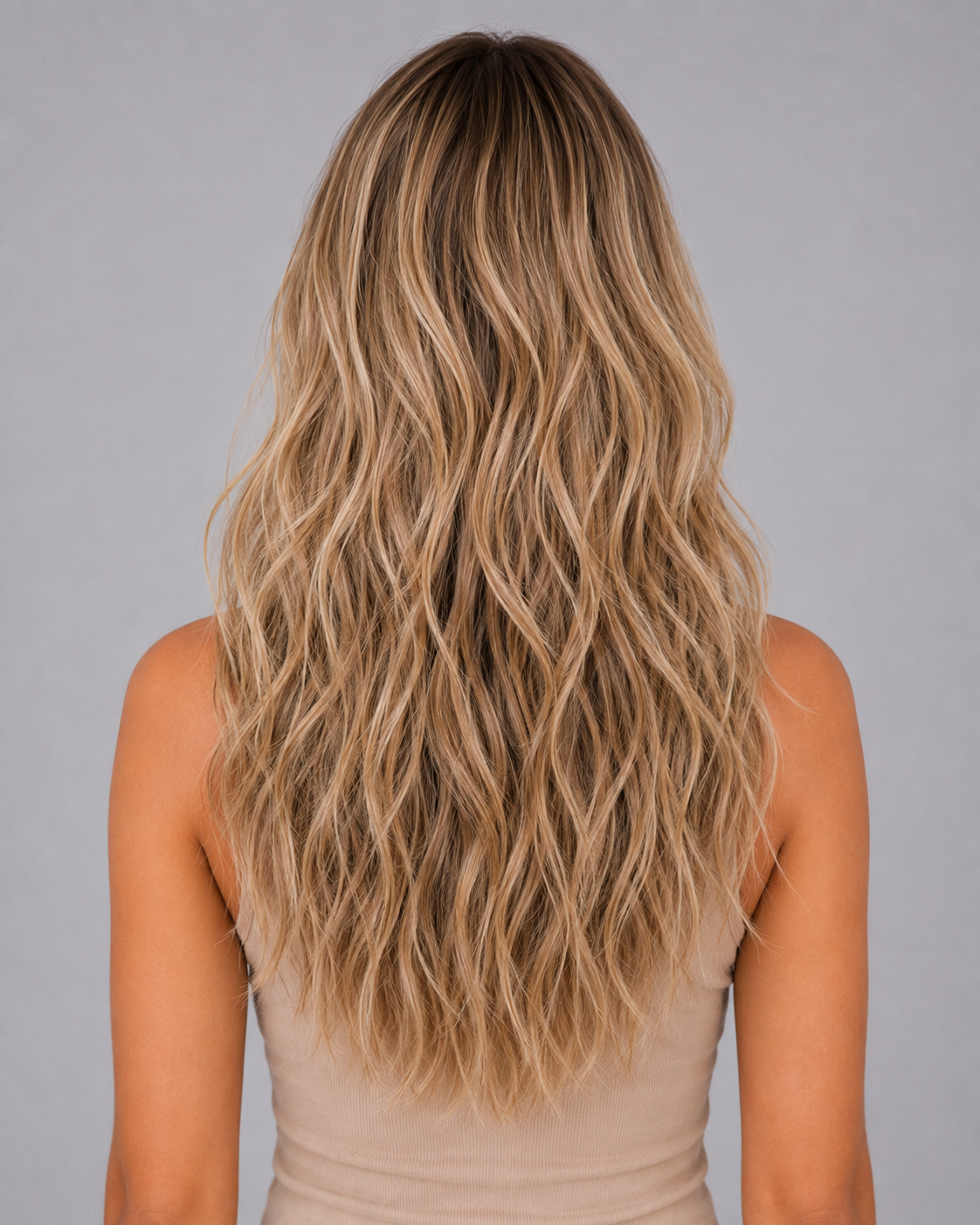 Eliana – Beige Blonde Highlight Wig with Soft Feathered Layers | 24”