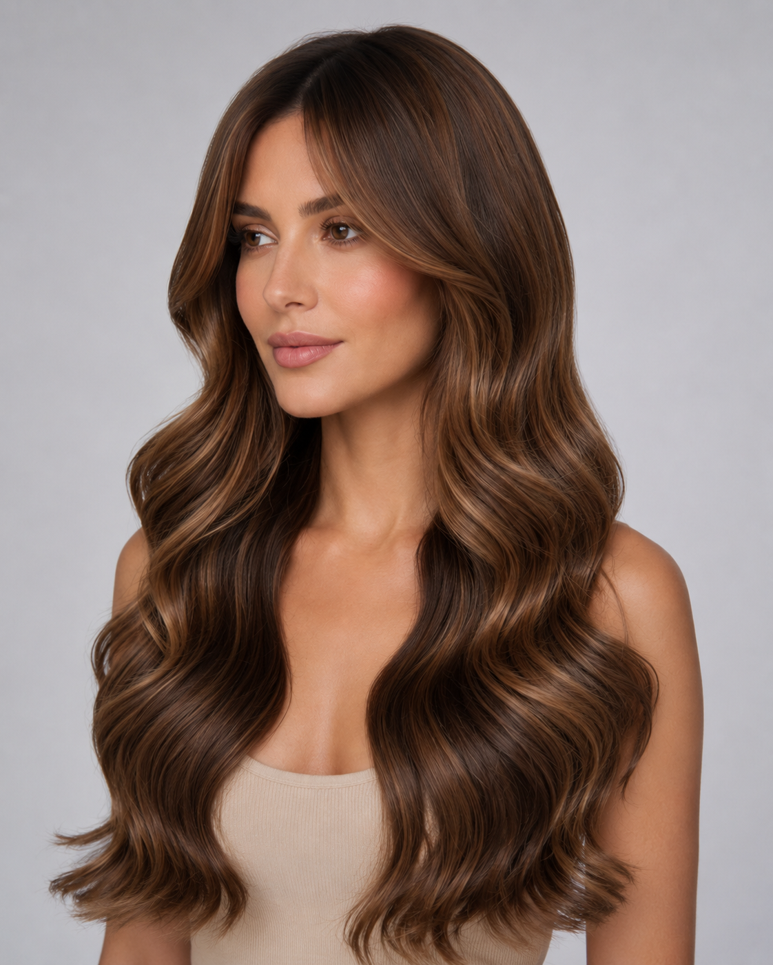 Maya – Chocolate Balayage Luxury Wig | 24” Human Hair