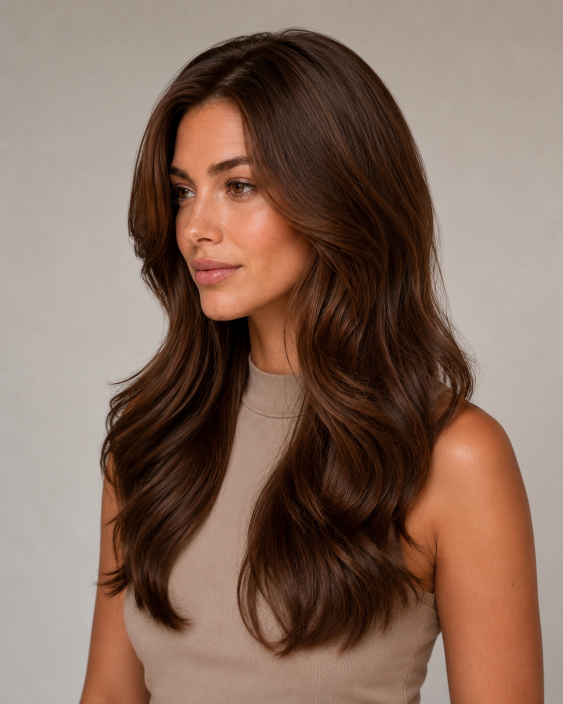 Mila – Full Lace Top Wig | Chestnut Brown Human Hair | 24”