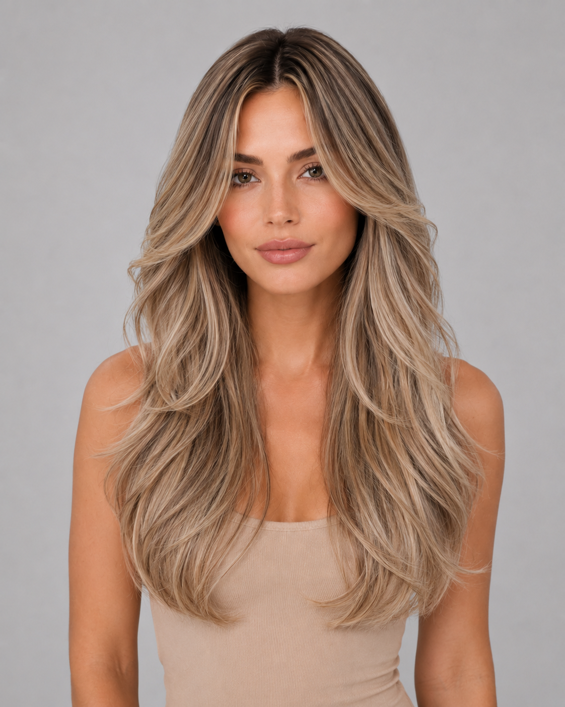 Elara – Ash Beige Blonde Wig | Feathered Layers  24” 