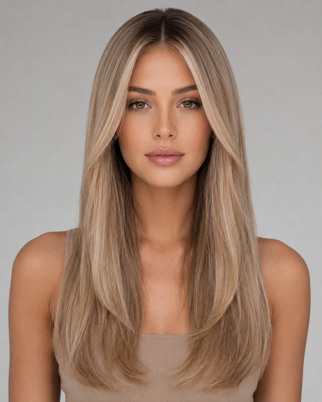 Ayla – Lace Front Human Hair Wig | Beige Blonde Balayage | 22”