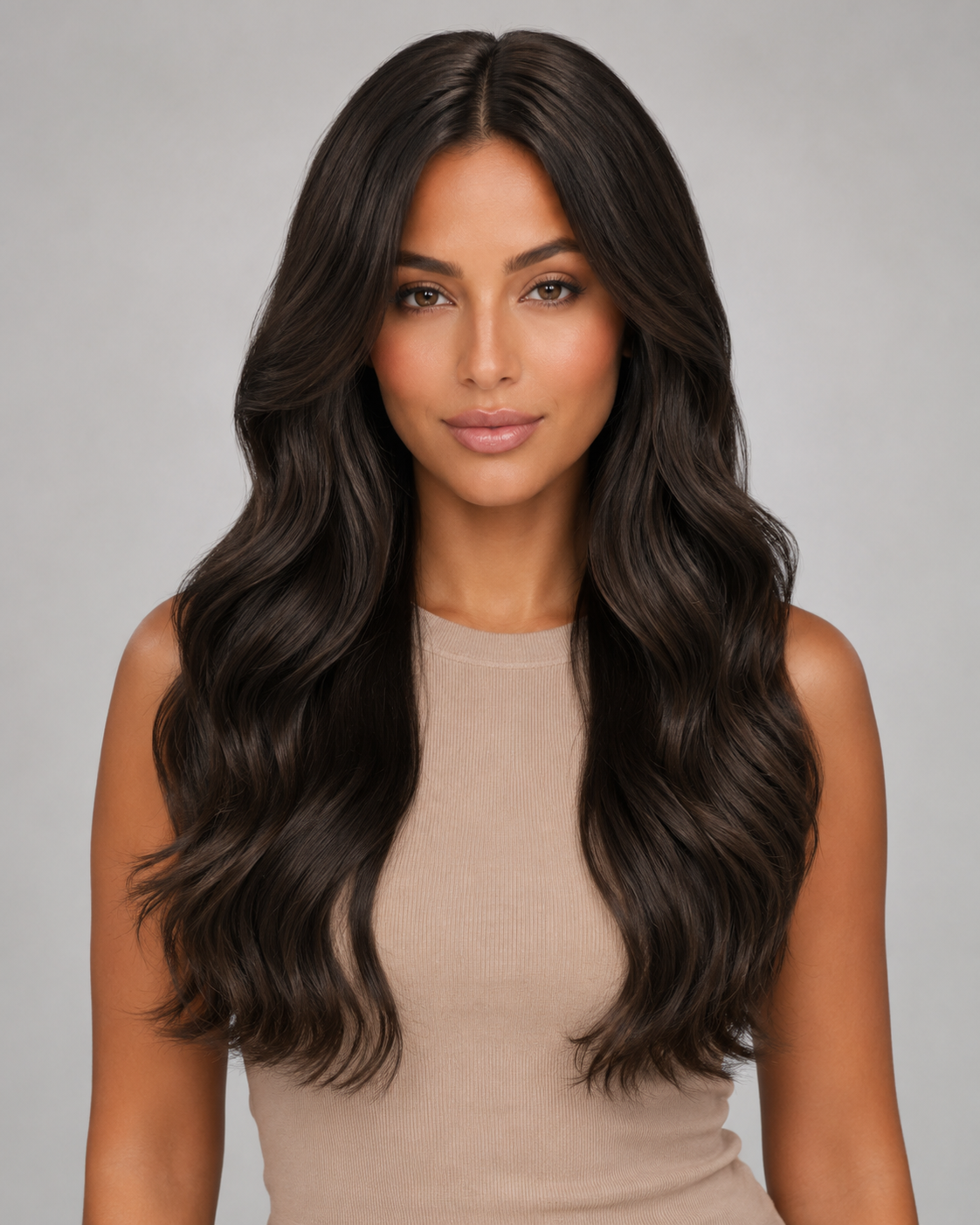 Noelle – Espresso Silk Wig | Long Layered Waves 24” 