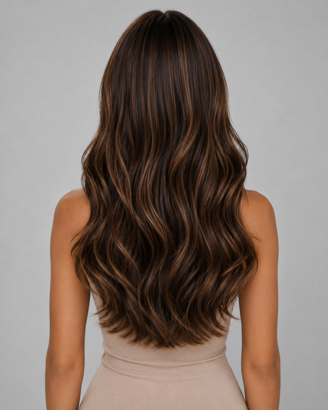 Selena –Mocha Wig | Dimensional Ribbon Waves | Luxury Layered Finish ”24 