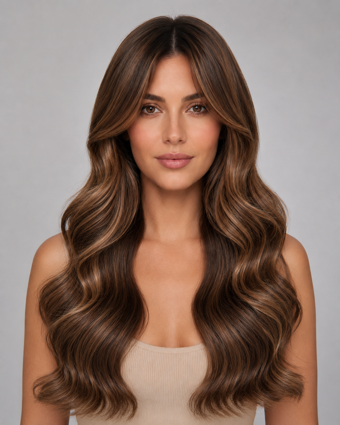 Maya – Chocolate Balayage Luxury Wig | 24” Human Hair
