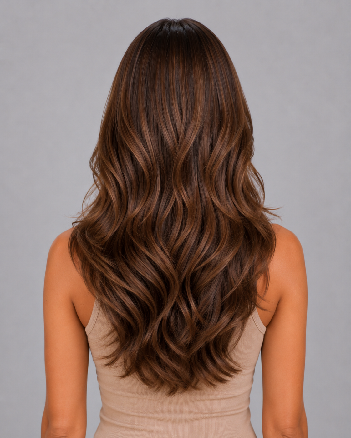 Celeste – Chocolate Brown Wig with Soft Layered Waves | 24”