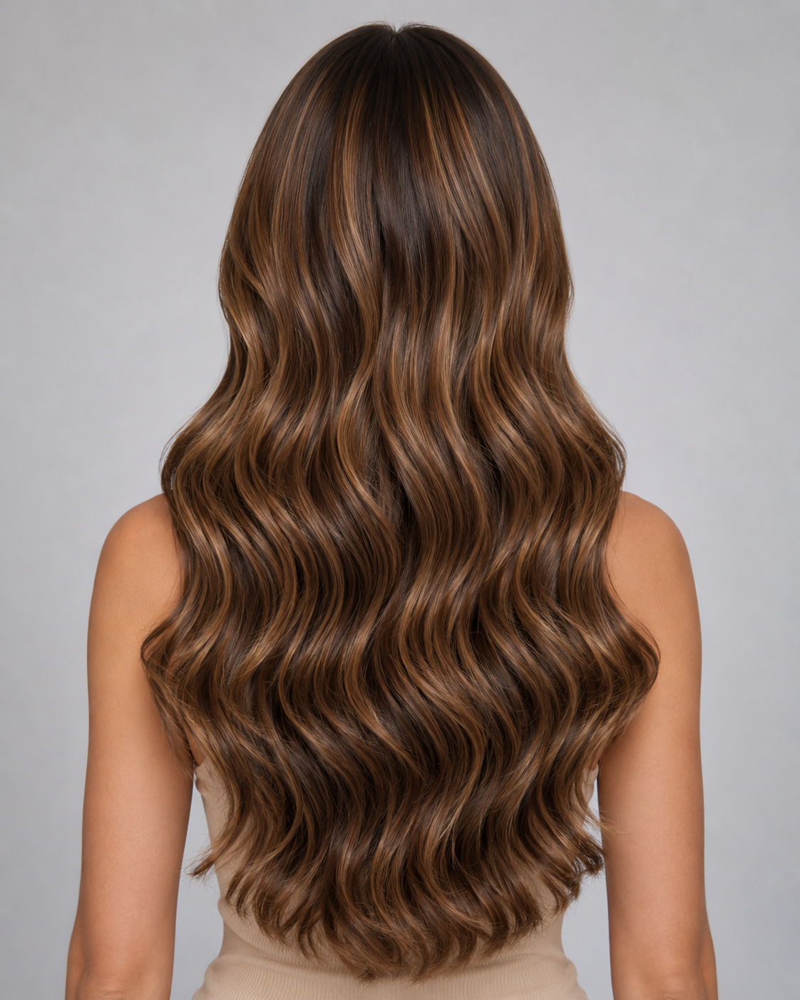Maya – Chocolate Balayage Luxury Wig | 24” Human Hair