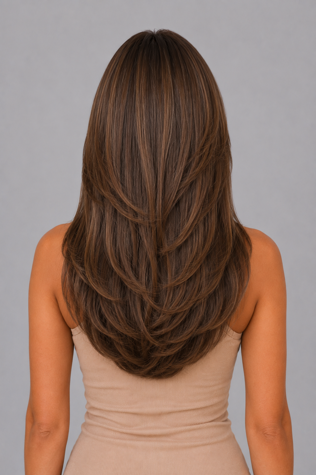 Talia – Mocha Brown Wig with Soft Blowout Layers | 22”