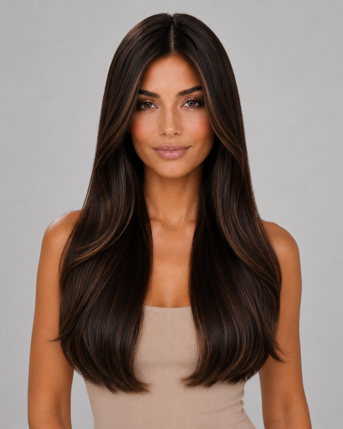 Amara – 24” Espresso Silk Wig | Sleek Layered Finish