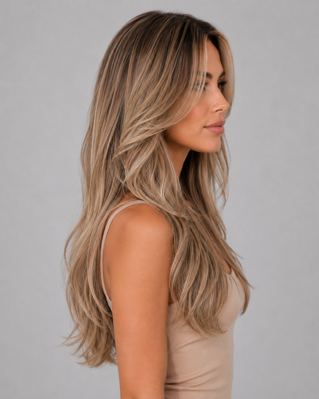 Elara – Ash Beige Blonde Wig | Feathered Layers  24” 