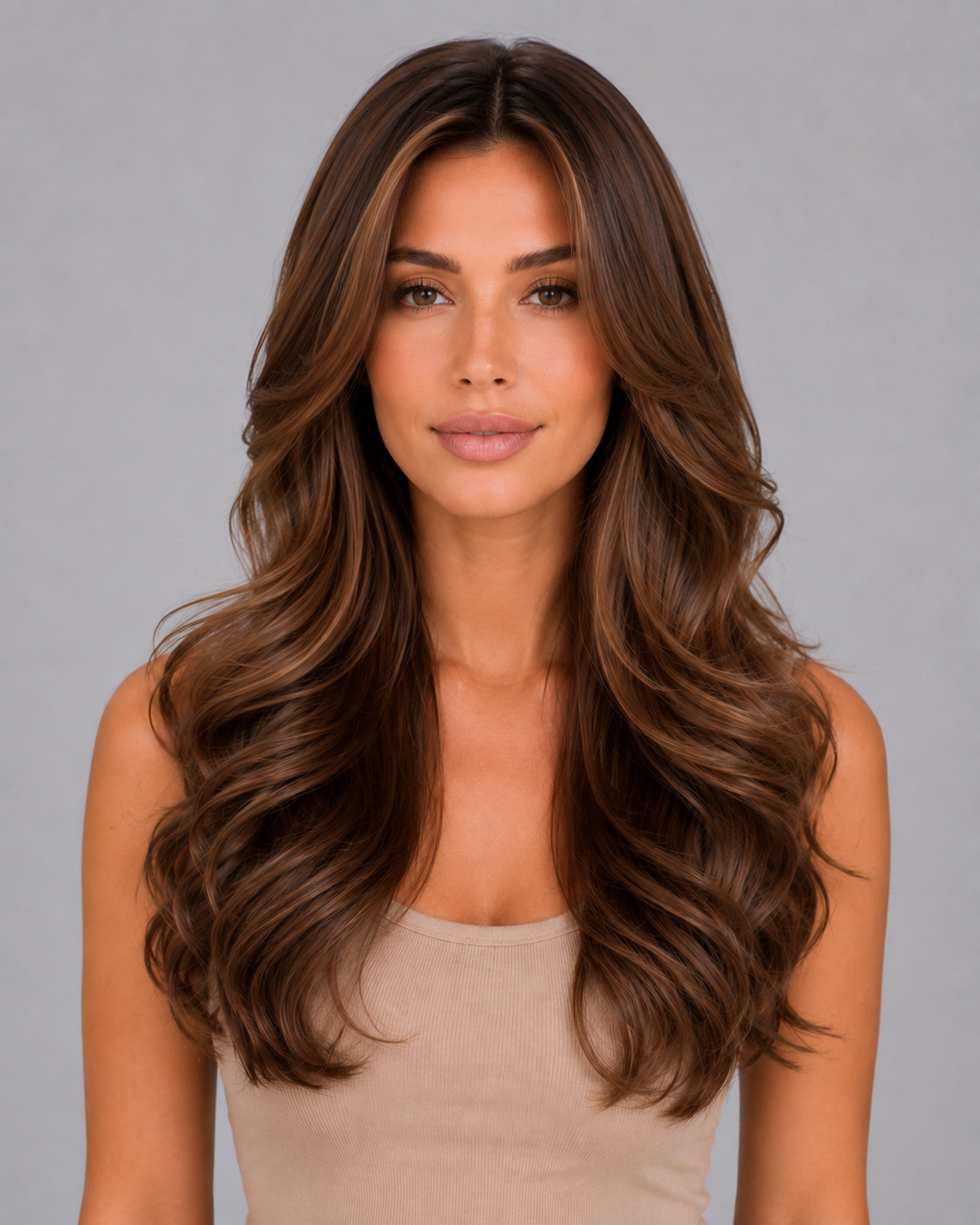 Celeste – Chocolate Brown Wig with Soft Layered Waves | 24”