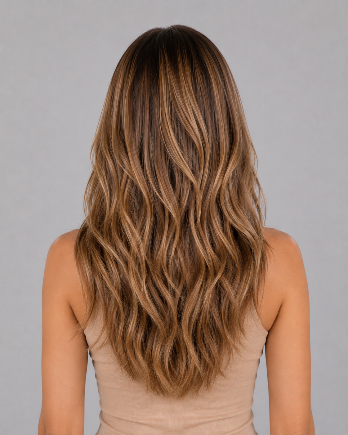 Aurelia – Honey Caramel Highlight Wig with Long Feathered Layers | 26