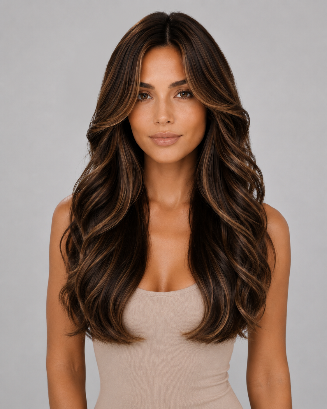 Selena –Mocha Wig | Dimensional Ribbon Waves | Luxury Layered Finish ”24 