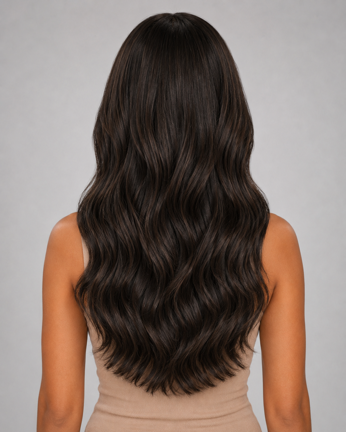 Noelle – Espresso Silk Wig | Long Layered Waves 24” 