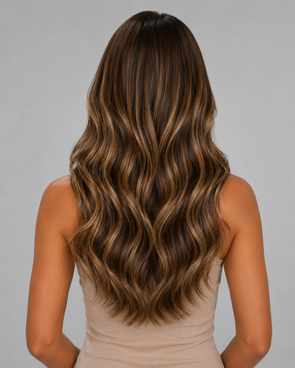 Valentina – Face-Framing Highlight Wig | Luxury Brunette Waves | Human Hair Look 26