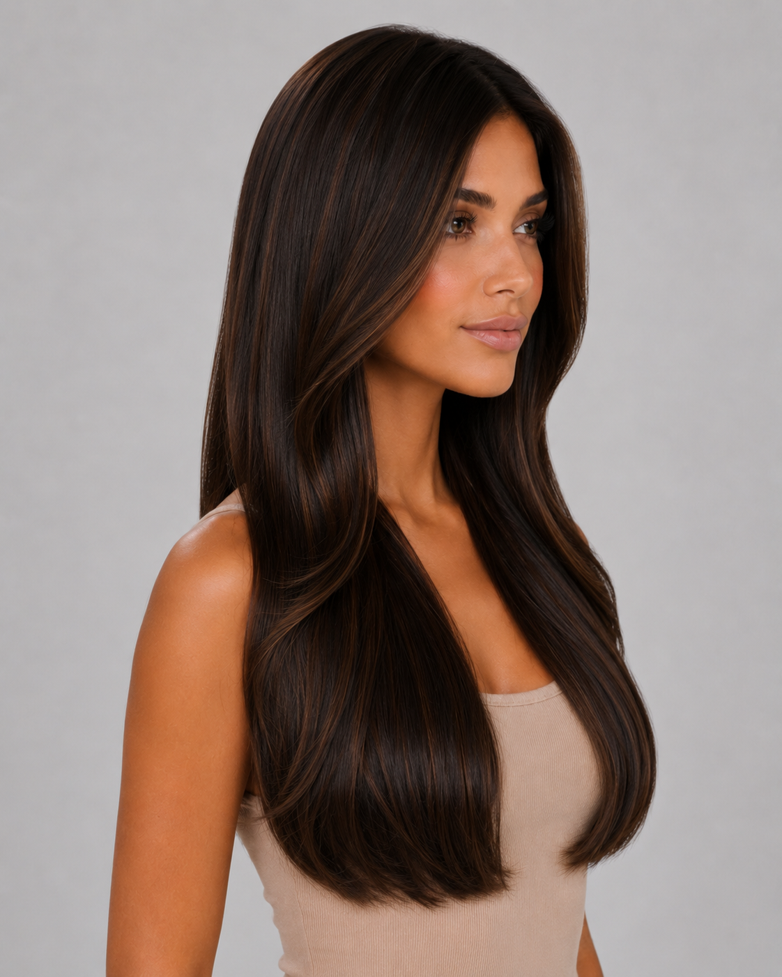 Amara – 24” Espresso Silk Wig | Sleek Layered Finish