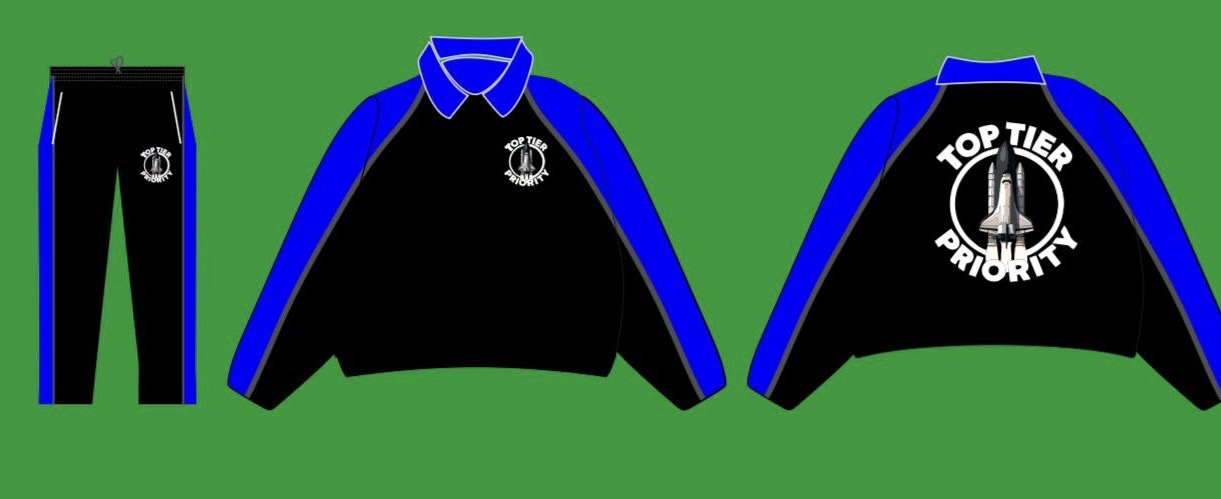 Black, Blue & White Reflective Tracksuit
