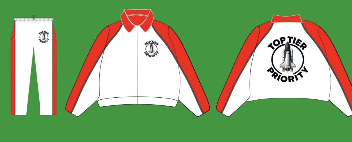 White, Black & Red Reflective Tracksuit 