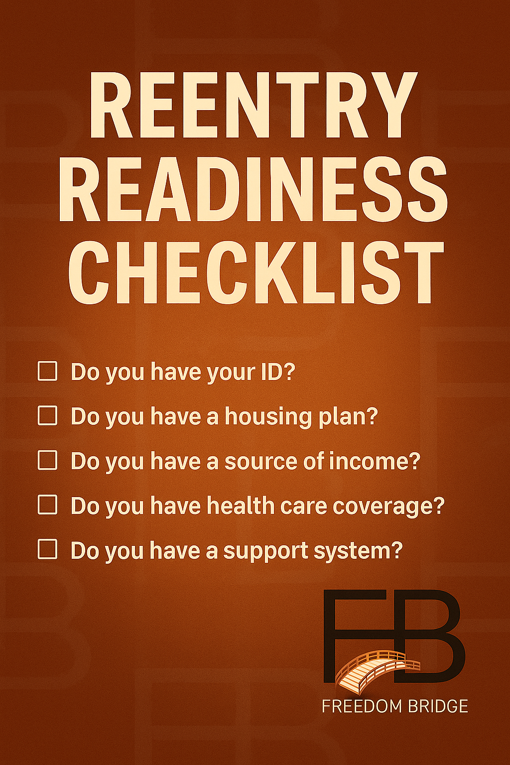 Reentry Success Checklist