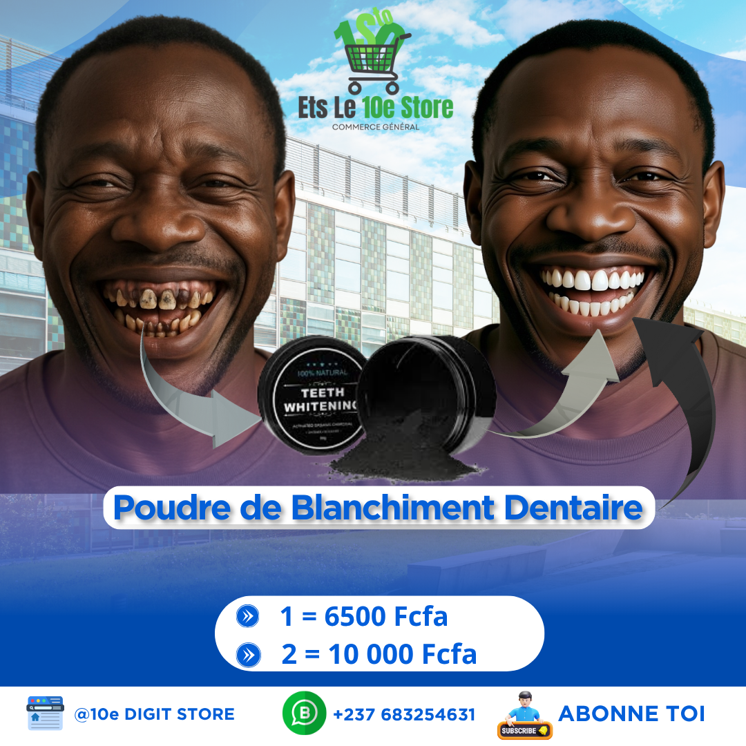 👉 Poudre de Blanchiment Dentaire Naturelle au Charbon Actif – Dents Blanches Rapidement