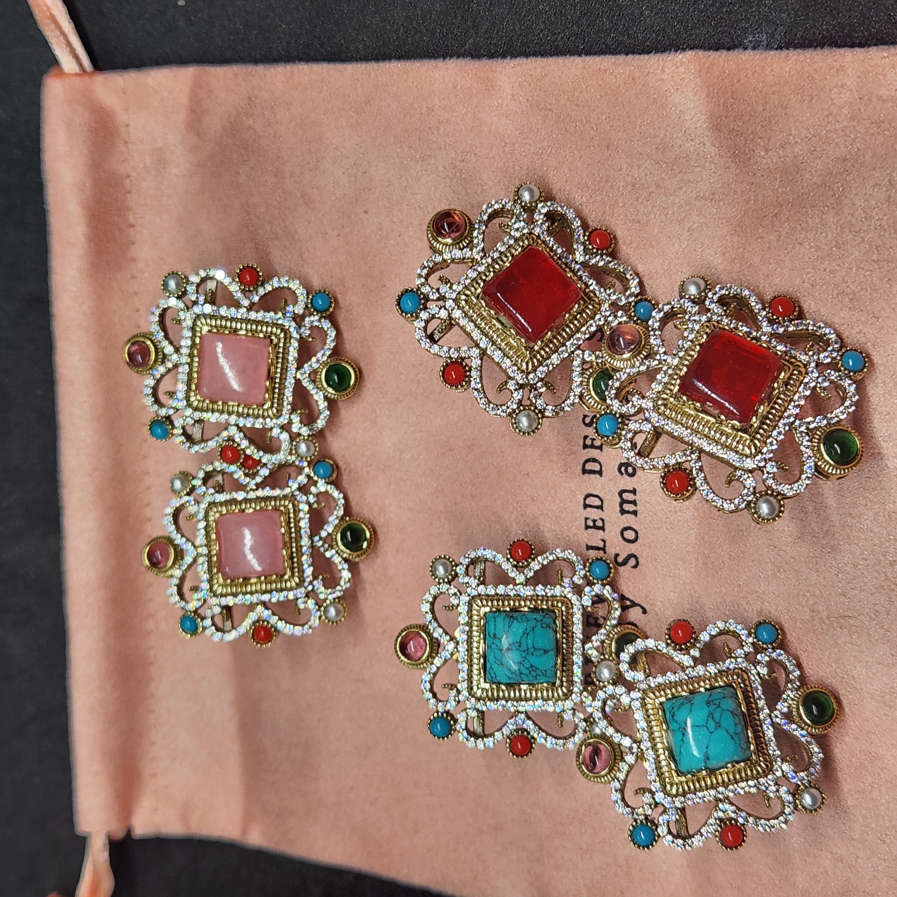 Statement Square Stud Earrings