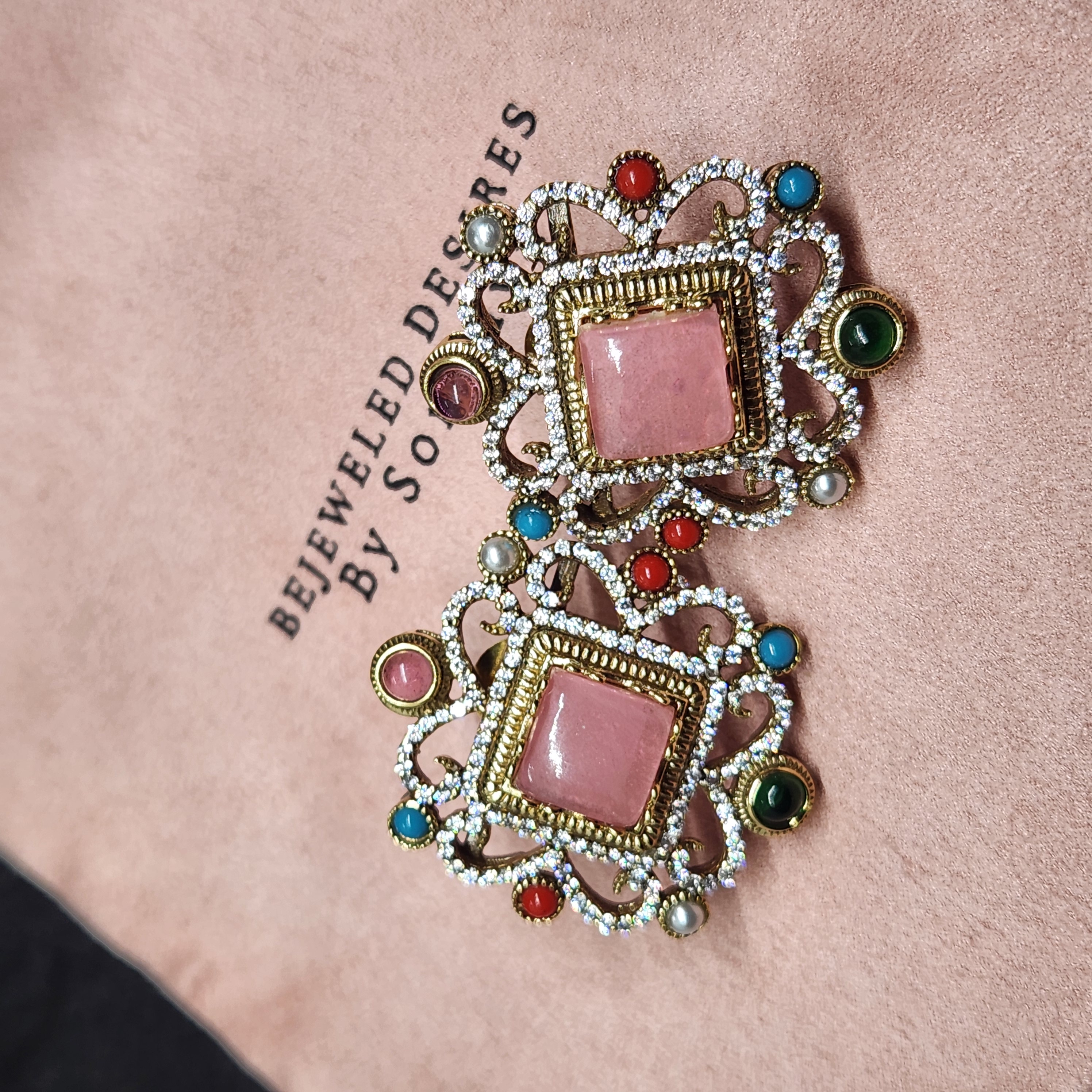 Statement Square Stud Earrings
