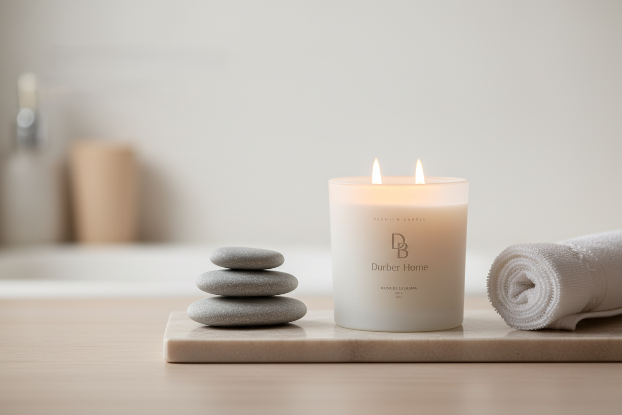 Vela Aromática Brisa de Calabria | 2 Mechas y Cera de Soja Premium | Durber Home