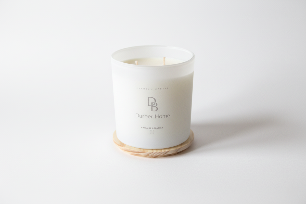 Vela Aromática Brisa de Calabria | 2 Mechas y Cera de Soja Premium | Durber Home