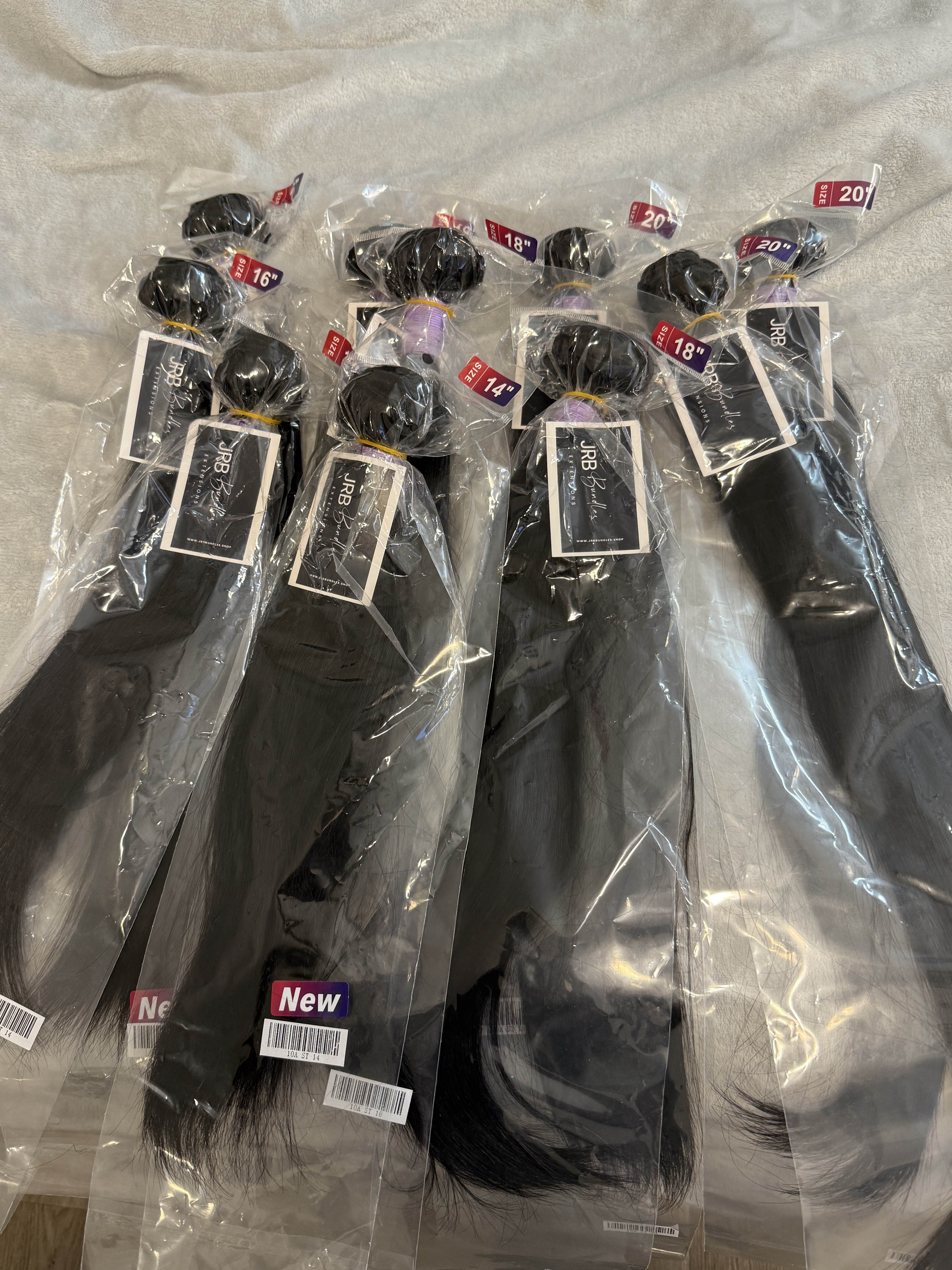 10 BUNDLES DEAL -10A INDIAN VIRGIN HAIR (VARIED LENGTH 14”- 20”) STRAIGHT/BODY 