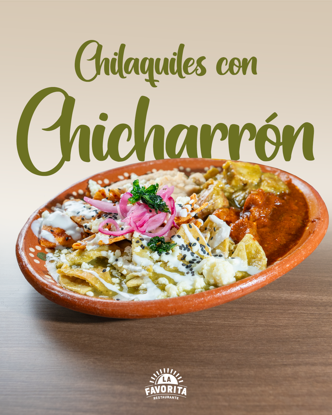 CHILAQUILES CON CHICHARRON