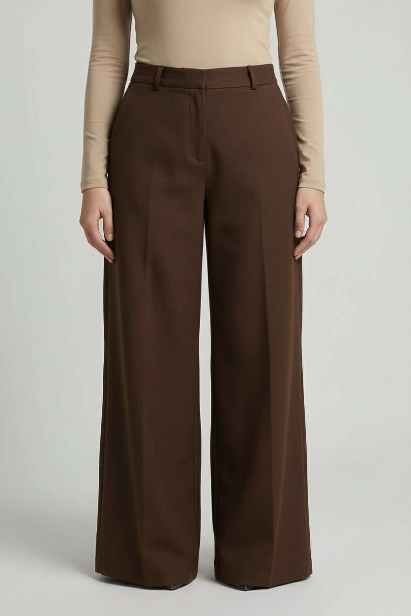 بنطلون حريمي بقصة "وايد ليج" (Wide Leg)