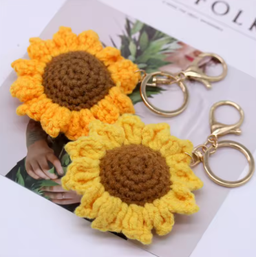 Handmade Sunflower Keychain