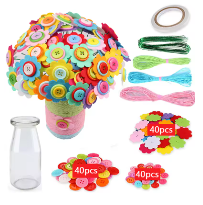 DIY Button Flower Bouquet Kit