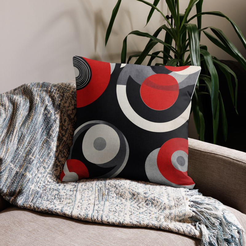 Coussin Graphique Rouge & Noir