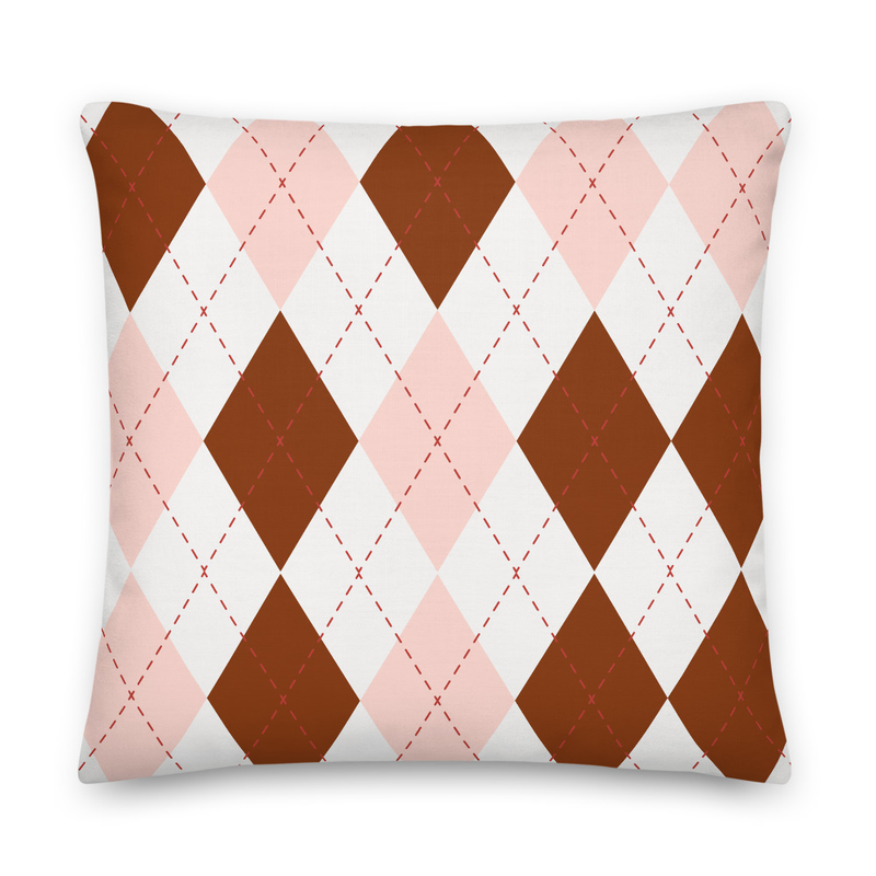 Coussin Losanges rosé