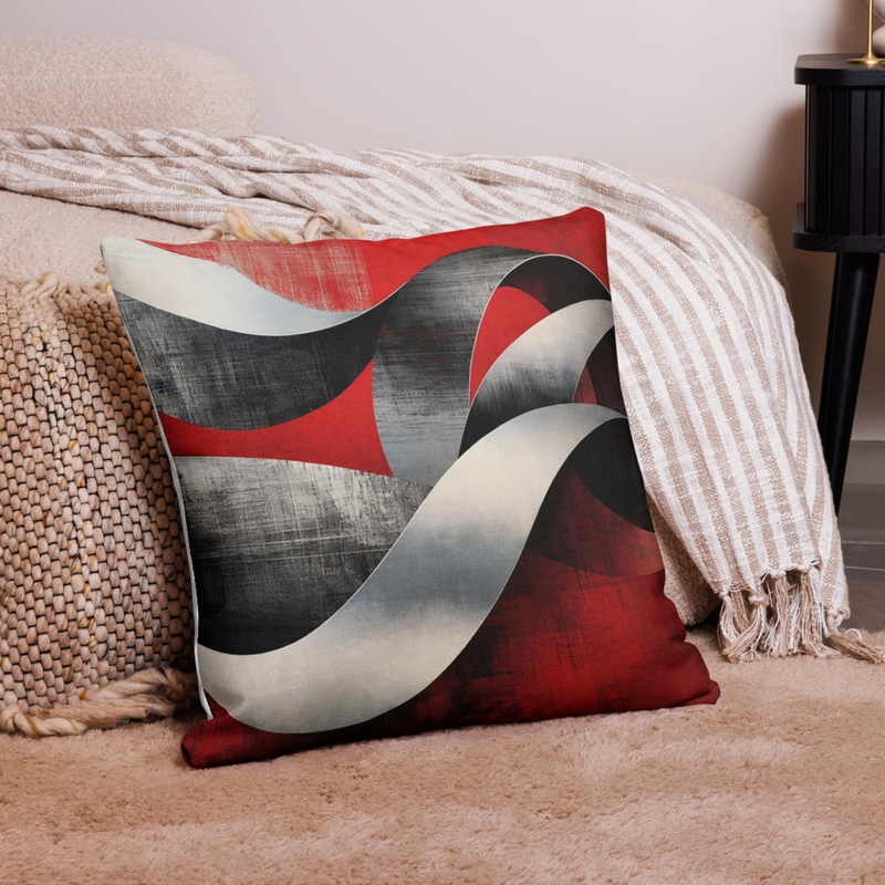 Coussin Graphique Rouge & Noir