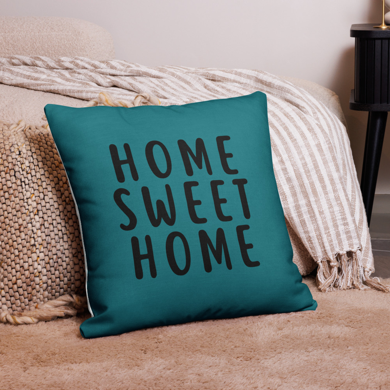 Coussin “Home Sweet Home” Turquoise