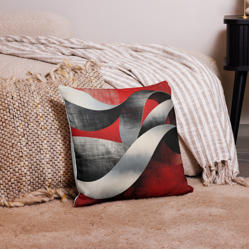 Coussin Graphique Rouge & Noir