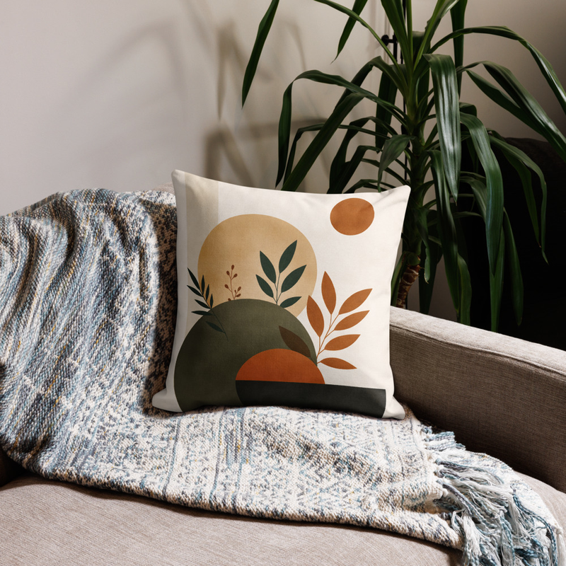 Coussin Feuillage Nordique Beige