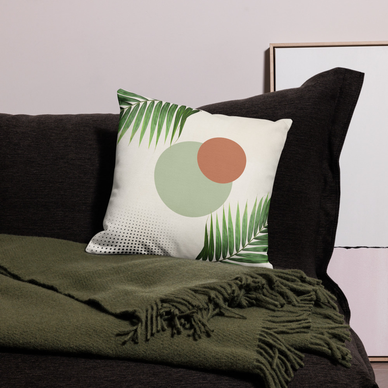 Coussin Soleil Terracotta & Feuilles