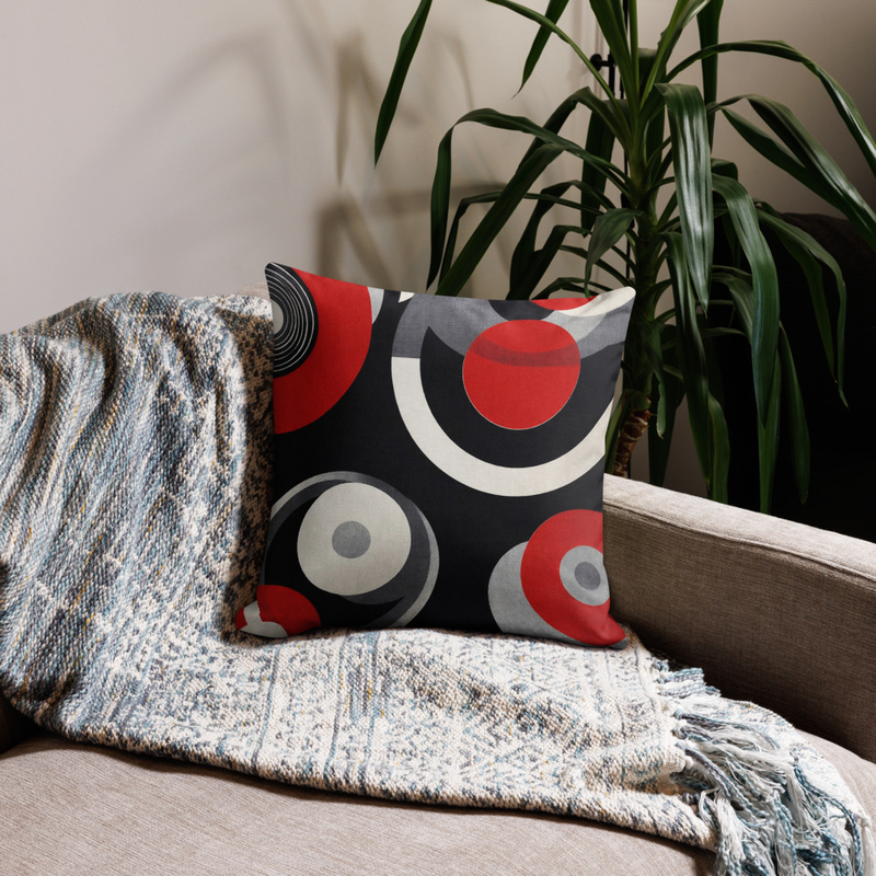 Coussin Graphique Rouge & Noir