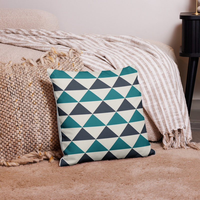 Coussin Triangles Menthe & Marine