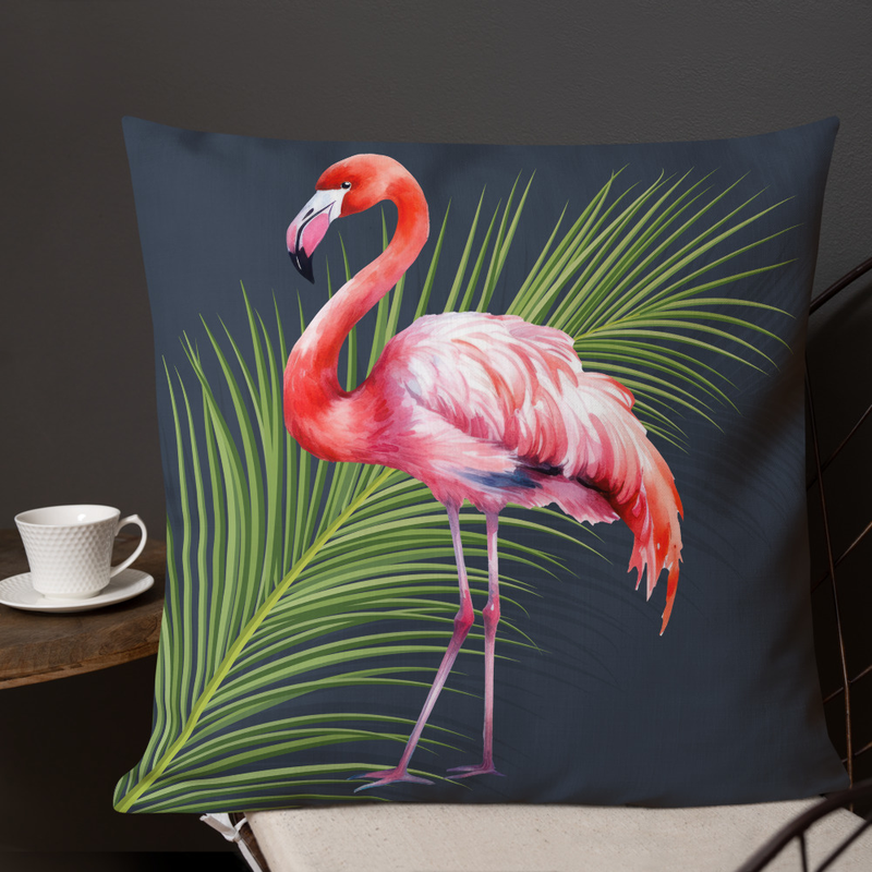 Coussin Flamant Tropical Nuit