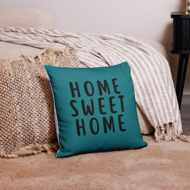 Coussin “Home Sweet Home” Turquoise