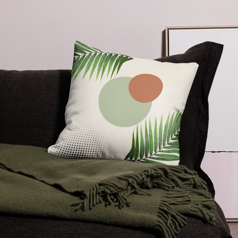 Coussin Soleil Terracotta & Feuilles