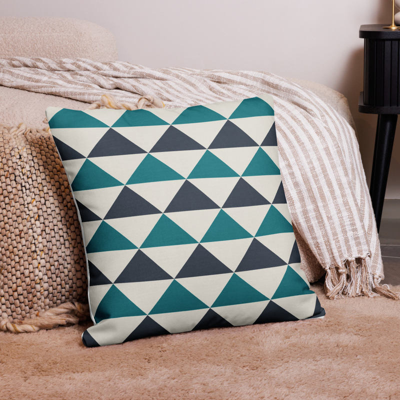 Coussin Triangles Menthe & Marine