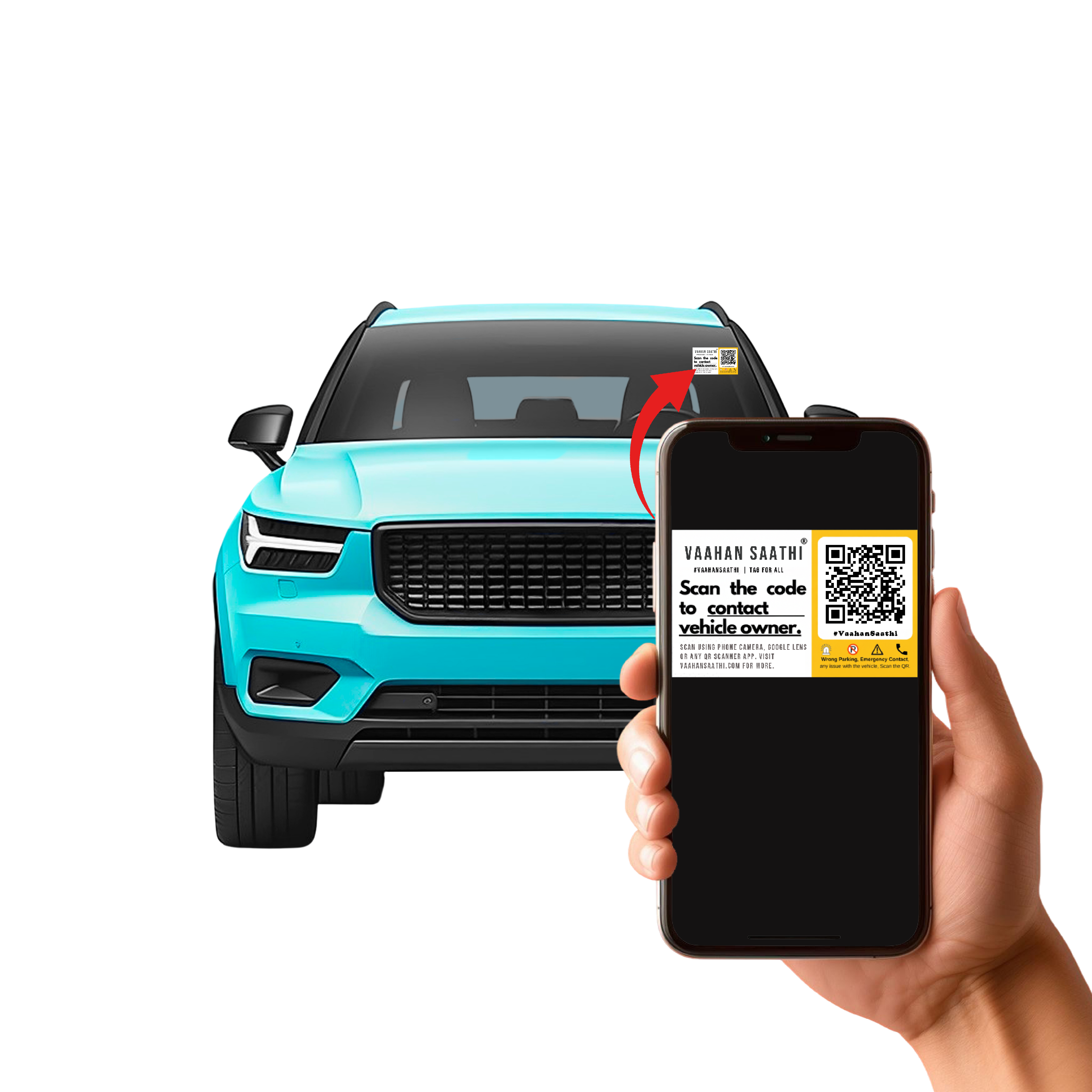Vehicle QR Contact Sticker