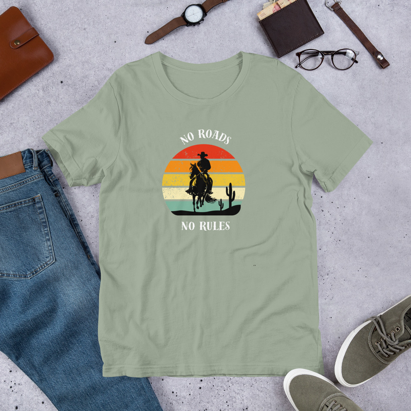 No Roads No Rules Cowboy T-Shirt
