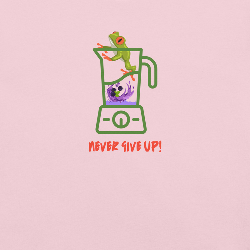 Never Give Up! Frog Blender T-shirt